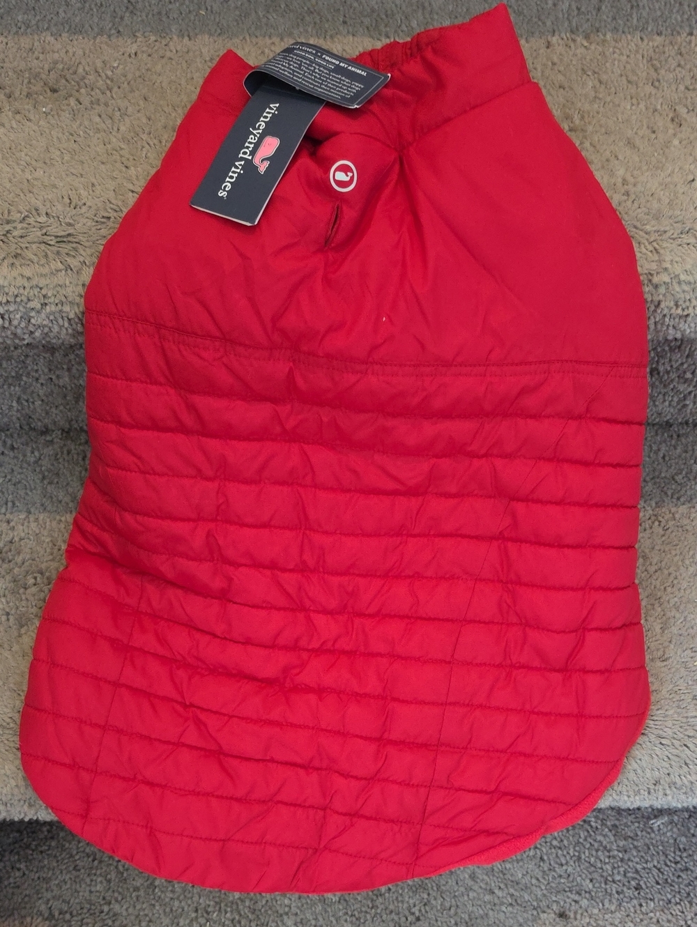 Vineyard Vines Red Quilted Dog Jacket